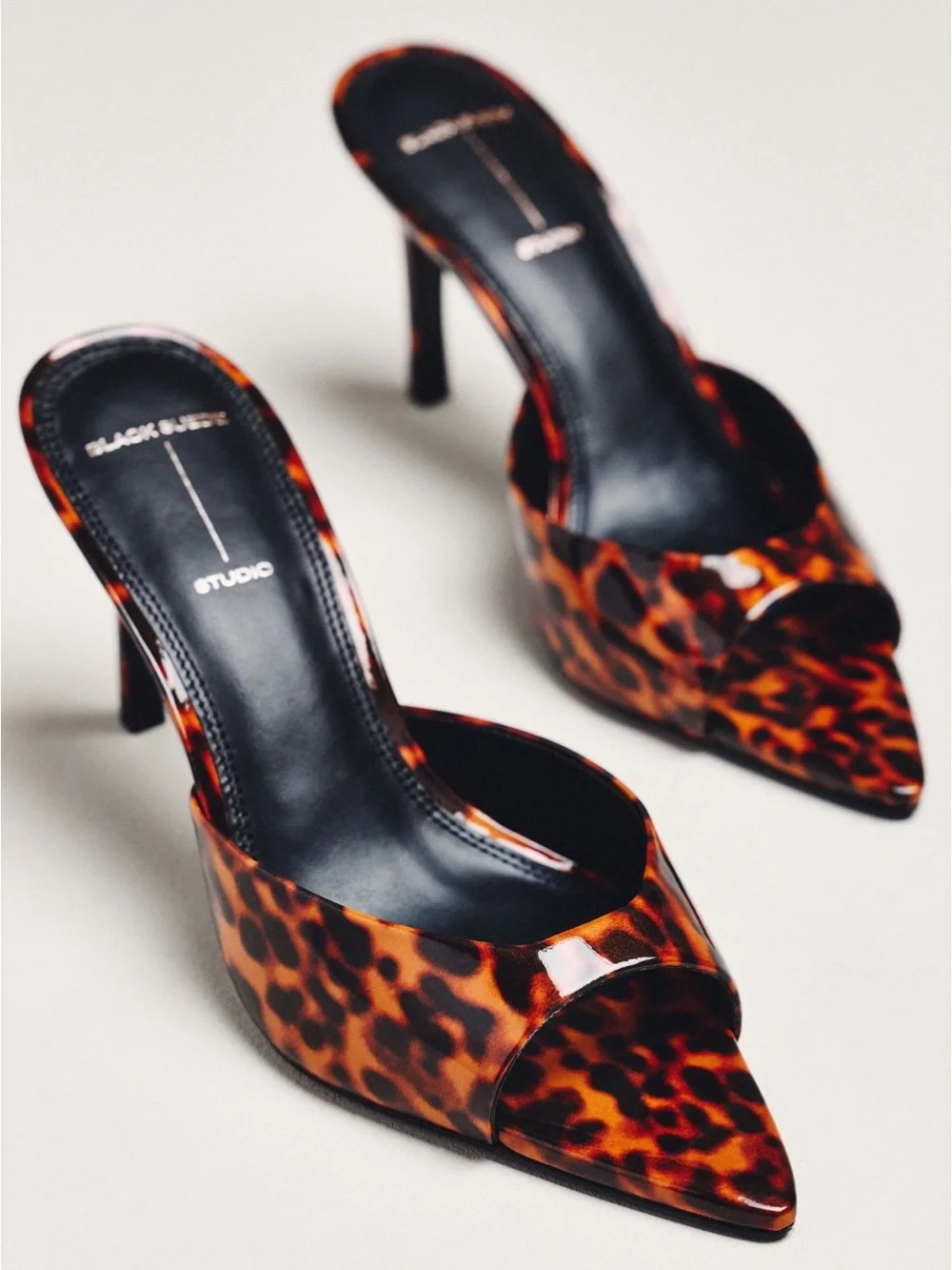 NWT Black Suede Studio Brea 80 Mule Heels